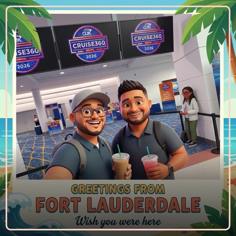 AI postcard in cartoon 3D style — Greetings from Fort Lauderdale