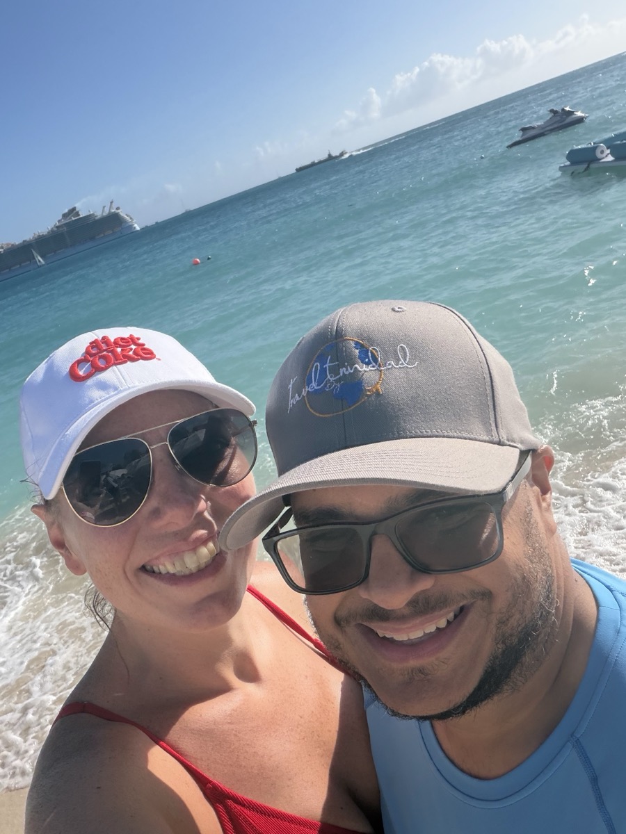 Beach selfie at St. Maarten with TBT cap